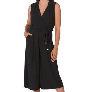 🆕 VINCE CAMUTO Cropped Wide-Leg Jumpsuit Size 8 Black